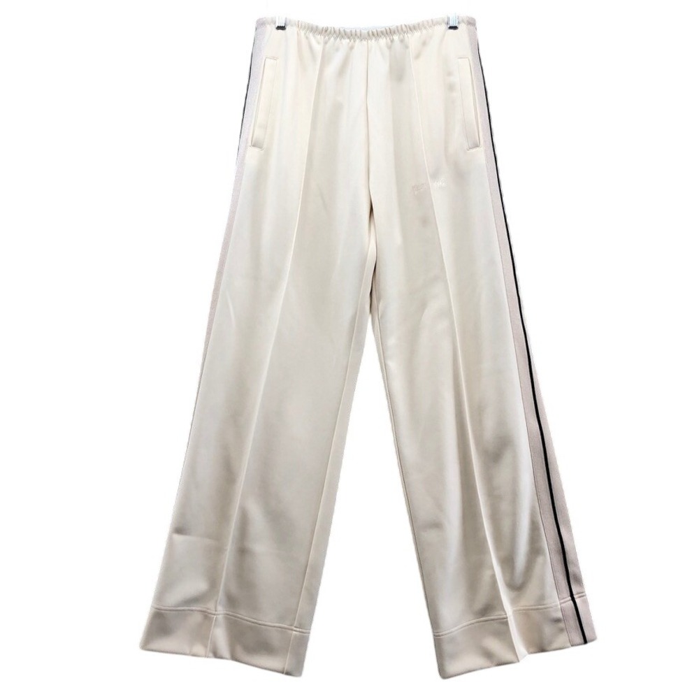 Palm Angels Track Pants Womens XL Off-White Wide Leg Side Stripe Logo PWCJ010F23